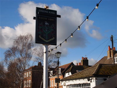 barmy arms sign sunny day